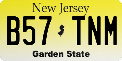 NJ license plate B57TNM