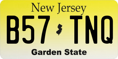 NJ license plate B57TNQ