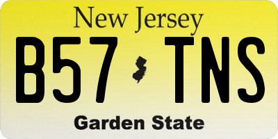 NJ license plate B57TNS