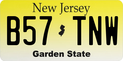 NJ license plate B57TNW