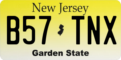 NJ license plate B57TNX