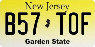 NJ license plate B57TOF