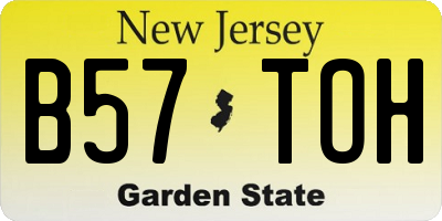 NJ license plate B57TOH