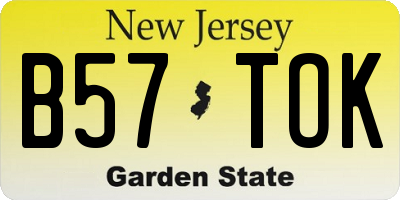 NJ license plate B57TOK