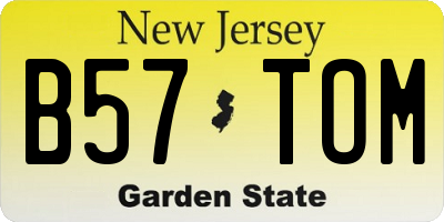 NJ license plate B57TOM