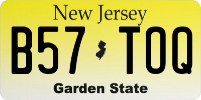 NJ license plate B57TOQ