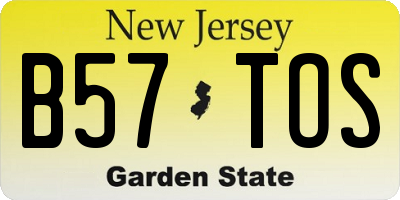 NJ license plate B57TOS