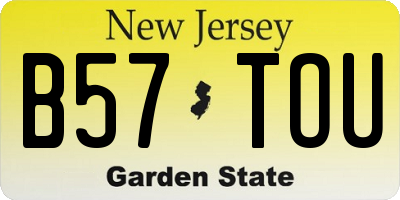 NJ license plate B57TOU