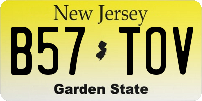 NJ license plate B57TOV
