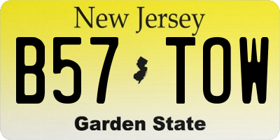NJ license plate B57TOW