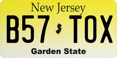 NJ license plate B57TOX