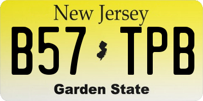 NJ license plate B57TPB