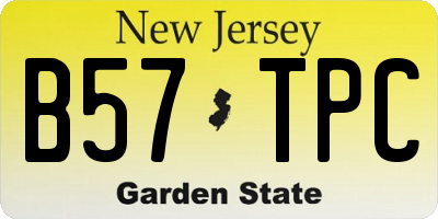 NJ license plate B57TPC