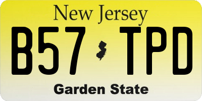NJ license plate B57TPD