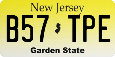 NJ license plate B57TPE