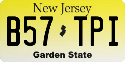 NJ license plate B57TPI