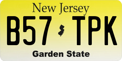 NJ license plate B57TPK