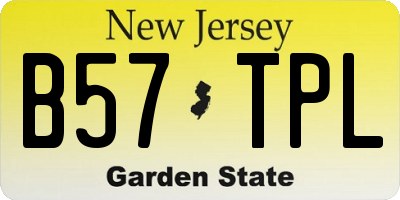 NJ license plate B57TPL