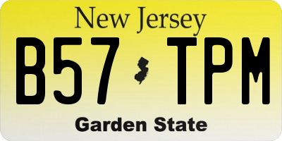 NJ license plate B57TPM