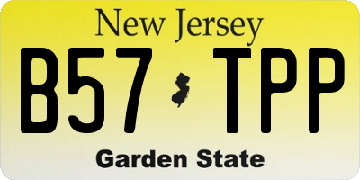 NJ license plate B57TPP