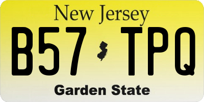 NJ license plate B57TPQ