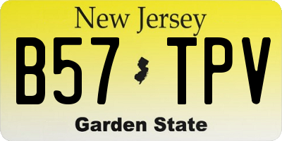 NJ license plate B57TPV