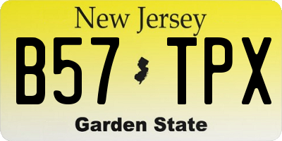 NJ license plate B57TPX