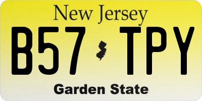 NJ license plate B57TPY