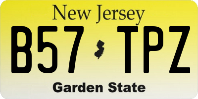 NJ license plate B57TPZ