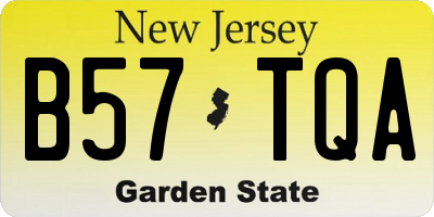 NJ license plate B57TQA