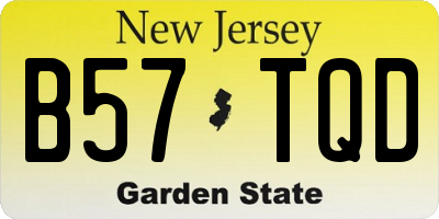 NJ license plate B57TQD