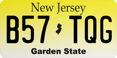 NJ license plate B57TQG