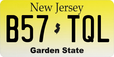 NJ license plate B57TQL