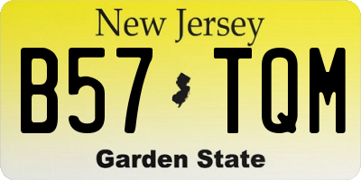 NJ license plate B57TQM