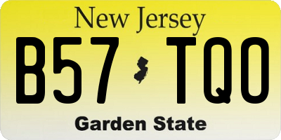 NJ license plate B57TQO