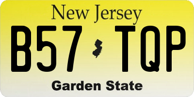 NJ license plate B57TQP