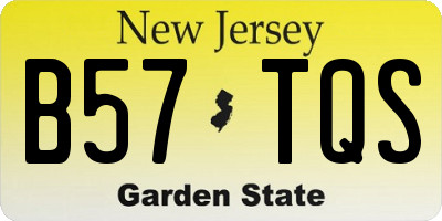 NJ license plate B57TQS