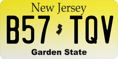 NJ license plate B57TQV