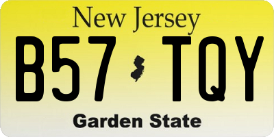 NJ license plate B57TQY