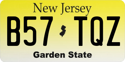 NJ license plate B57TQZ