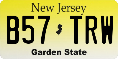 NJ license plate B57TRW