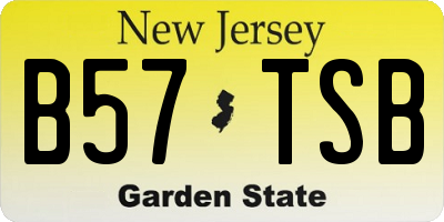 NJ license plate B57TSB