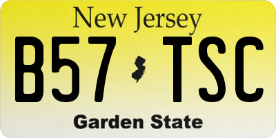 NJ license plate B57TSC