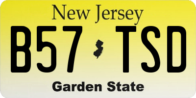 NJ license plate B57TSD