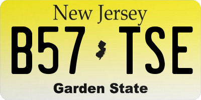 NJ license plate B57TSE