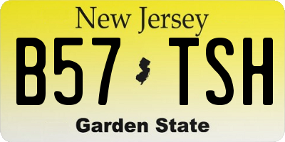 NJ license plate B57TSH