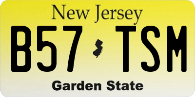 NJ license plate B57TSM