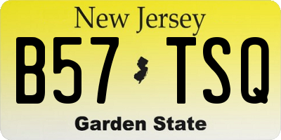 NJ license plate B57TSQ
