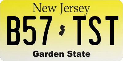 NJ license plate B57TST