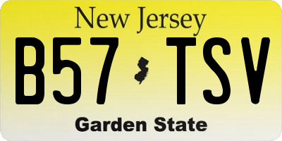 NJ license plate B57TSV